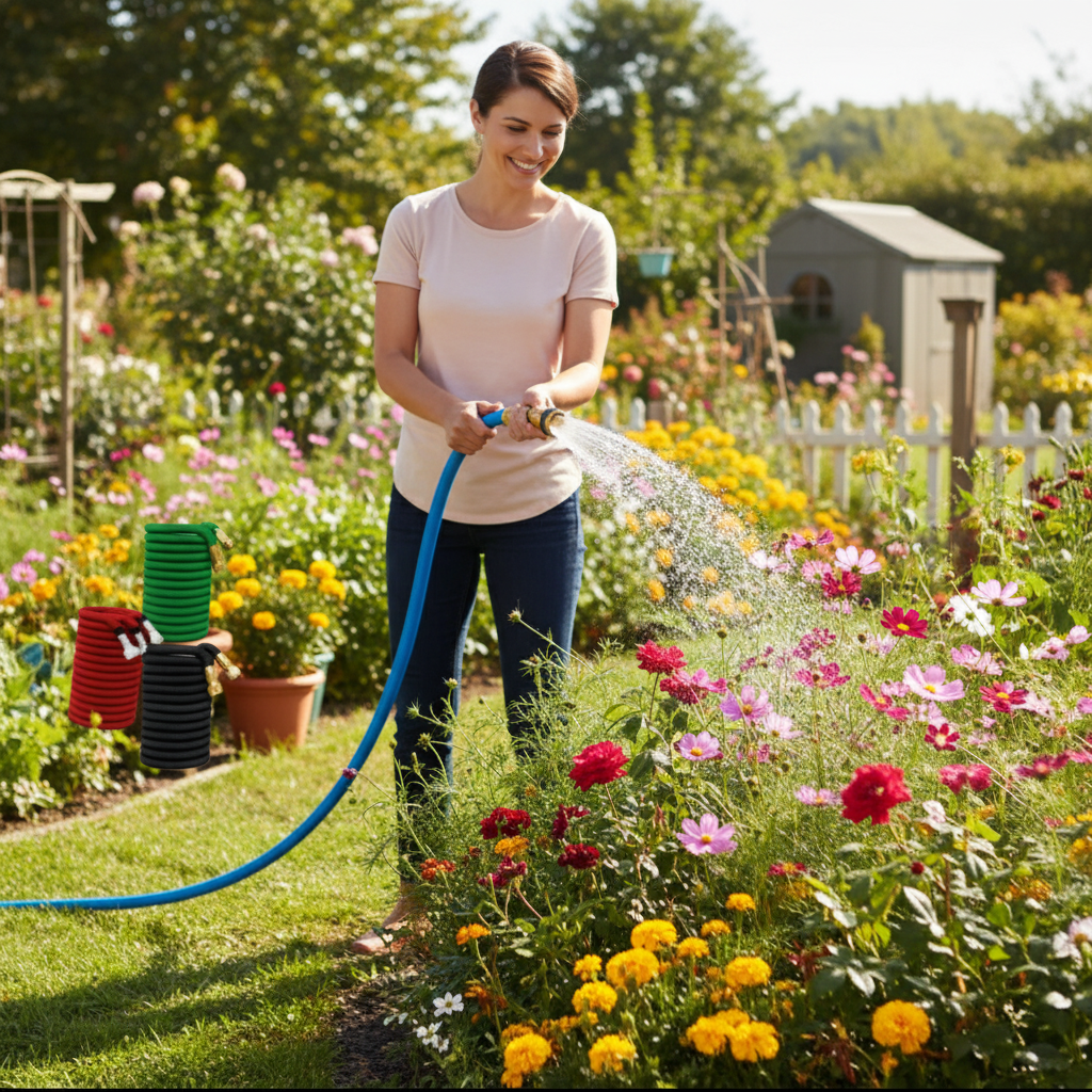 Magicno Rastezljivo Vrtno Crijevo 23 metra – Oprema za vrt – Crna – slika 2