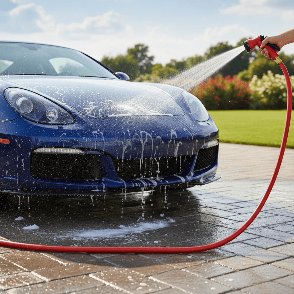 Magicno Rastezljivo Vrtno Crijevo 30 metara sa Raspršivačem – Oprema za vrt – Crvena 100 FT (30m) – slika 3