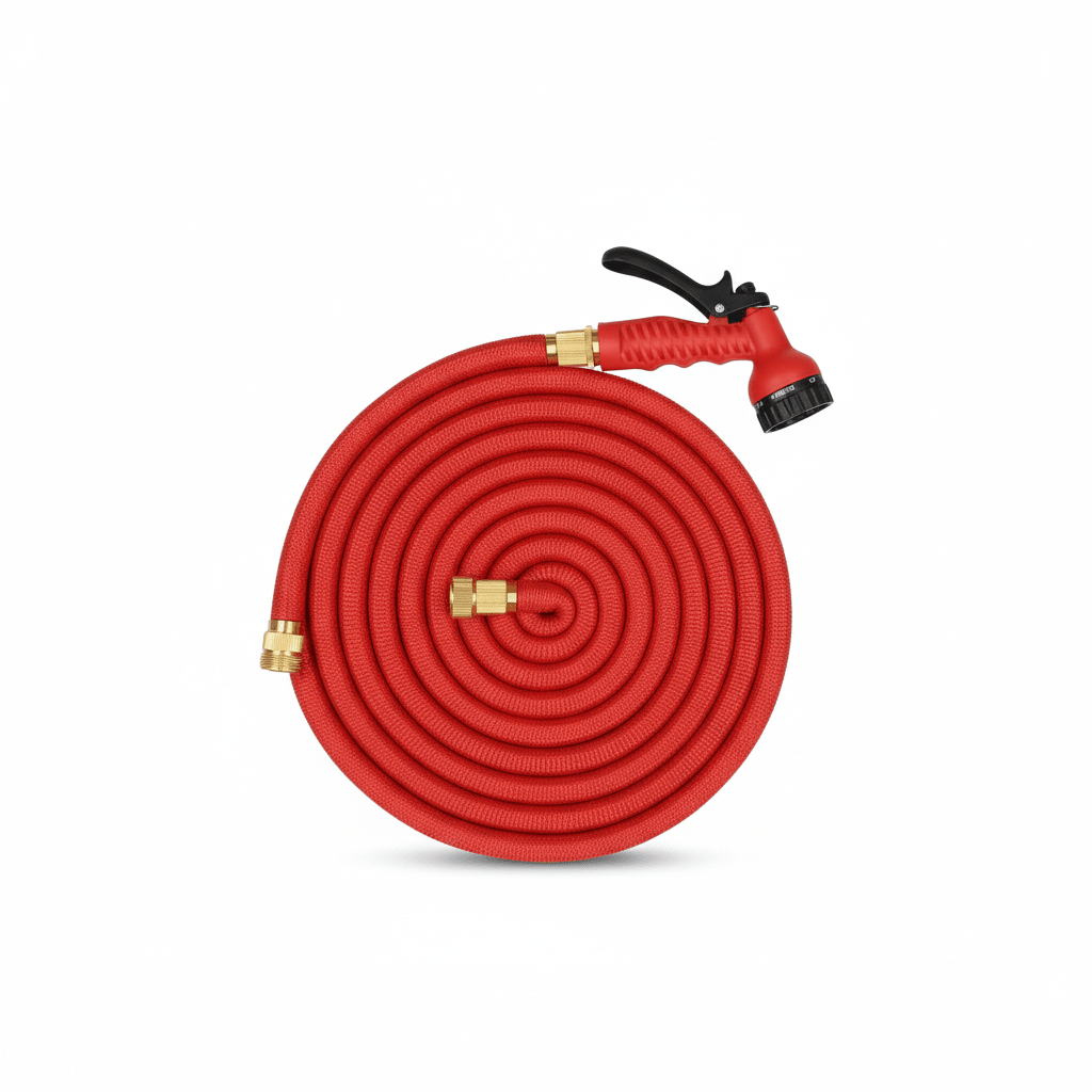 Magicno Rastezljivo Vrtno Crijevo 30 metara sa Raspršivačem – Oprema za vrt – Crvena 100 FT (30m) – slika 1