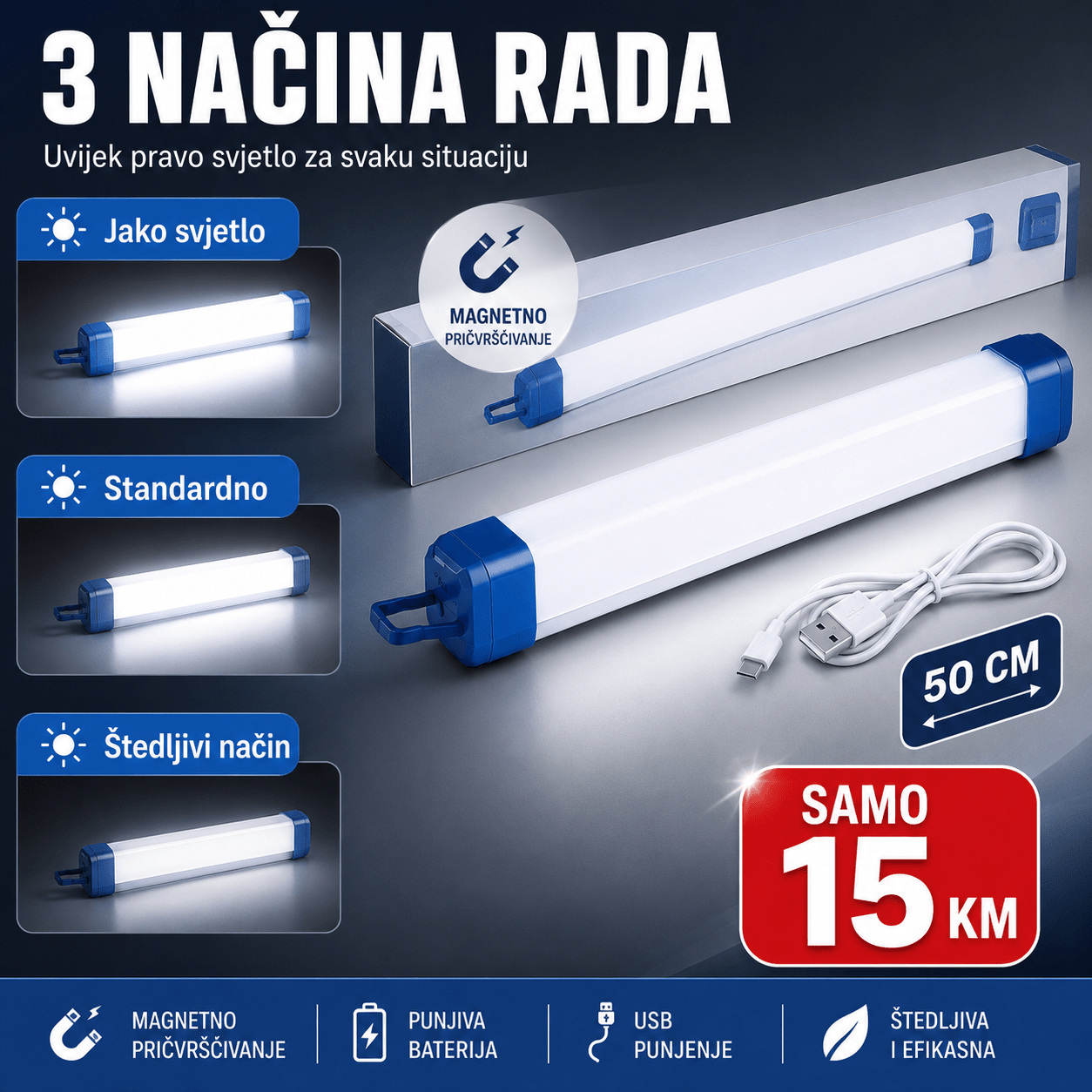 Magnetna LED Lampa 50 cm – – – slika 5