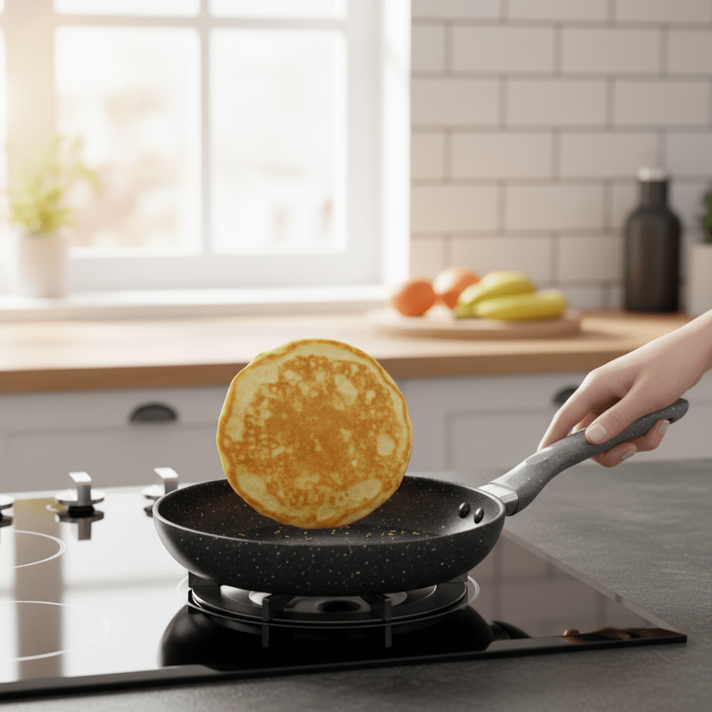 Maifanshi Neprijanjajuća Tava 24cm - Granitni Premaz – Kuhinjski pribor – 24cm Crna – slika 2
