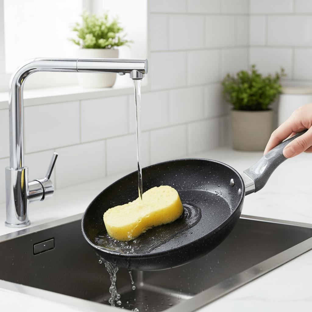 Maifanshi Neprijanjajuća Tava 24cm - Granitni Premaz – Kuhinjski pribor – 24cm Crna – slika 4