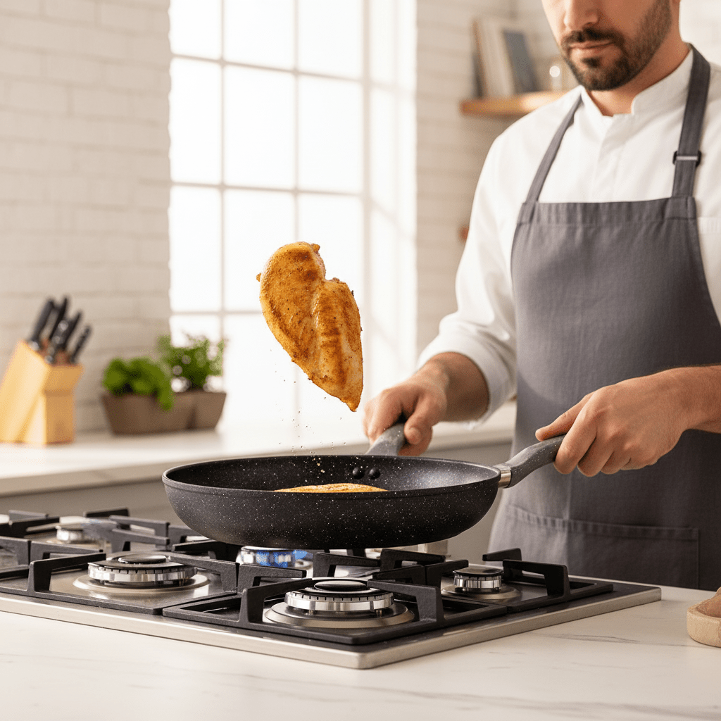 MAIFANSHI Non - Stick Tava 30cm – Granitni Premaz za Savršeno Kuhanje – Kuhinjsko posuđe – 30cm – slika 4
