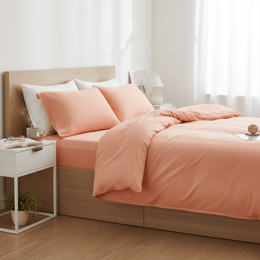 Maxgo Home Luksuzni Set Posteljine 4u1 - Više Boja – Set posteljine – Boja breskve – slika 2