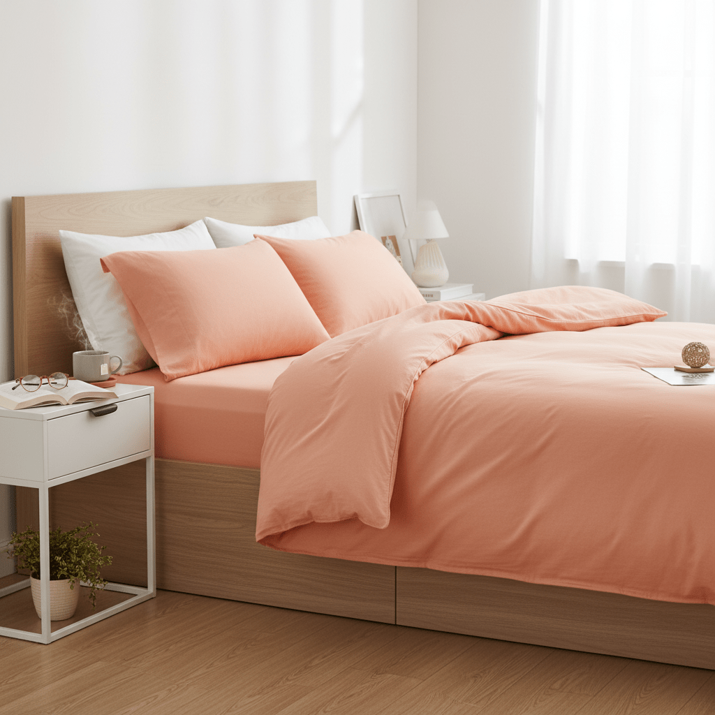 Maxgo Home Luksuzni Set Posteljine 4u1 - Više Boja – Set posteljine – Boja breskve – slika 2