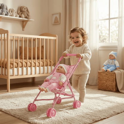 Metalna kolica za lutke + bebica – – – slika 4