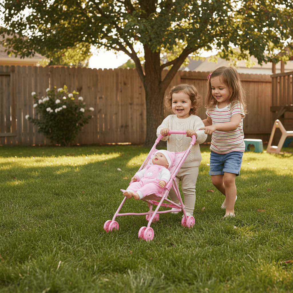 Metalna kolica za lutke + bebica – – – slika 5