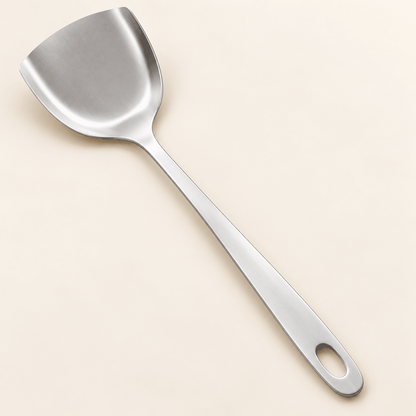 Metalna kuhinjska lopatica s punom glavom – 38 × 10 cm – Metalne kuhinjske lopatice – – slika 1