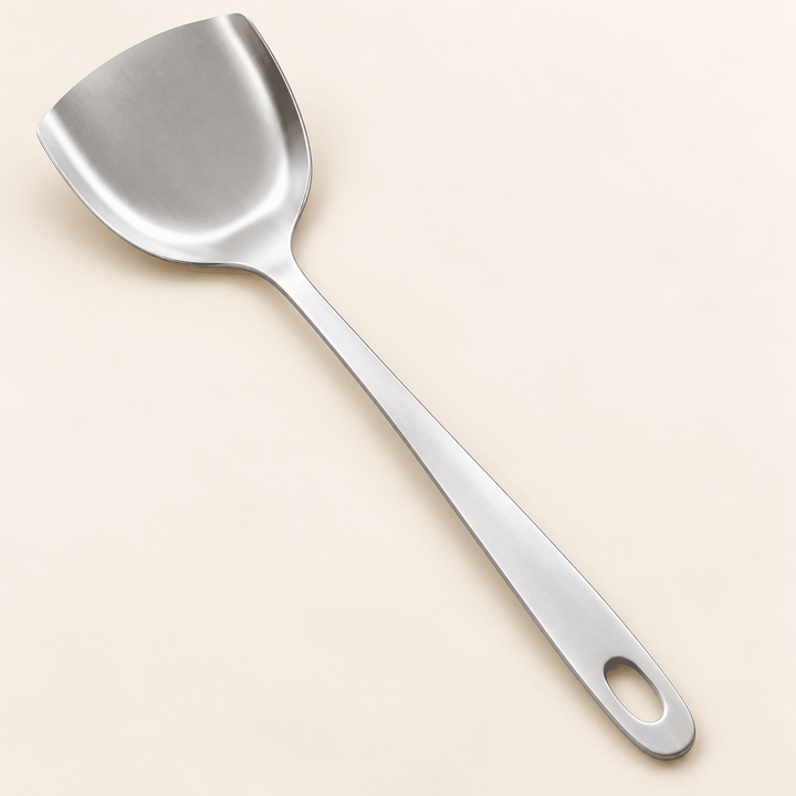 Metalna kuhinjska lopatica s punom glavom – 38 × 10 cm