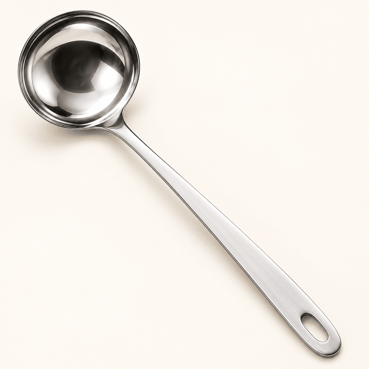 Metalna kutlača s ovalnim otvorom – 35 × 10 cm – Metalne kutlače s otvorom za vješanje – – slika 1