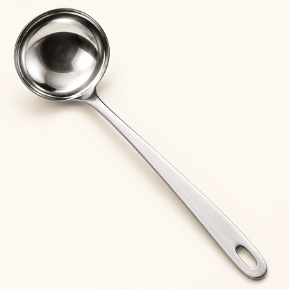 Metalna kutlača s ovalnim otvorom – 35 × 10 cm – Metalne kutlače s otvorom za vješanje – – slika 1