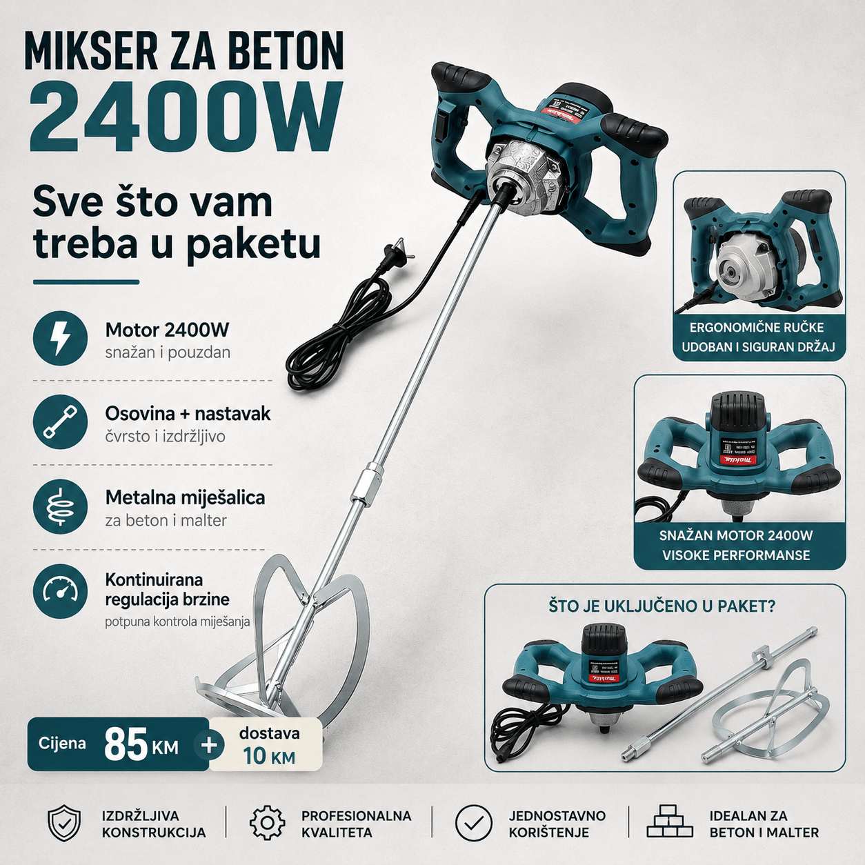 Mikser za Beton 2400W – – – slika 5