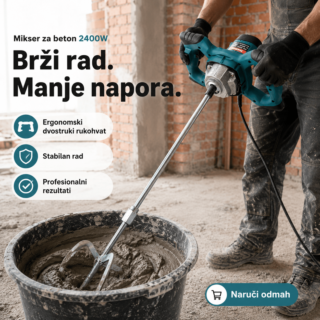 Mikser za Beton 2400W – – – slika 6
