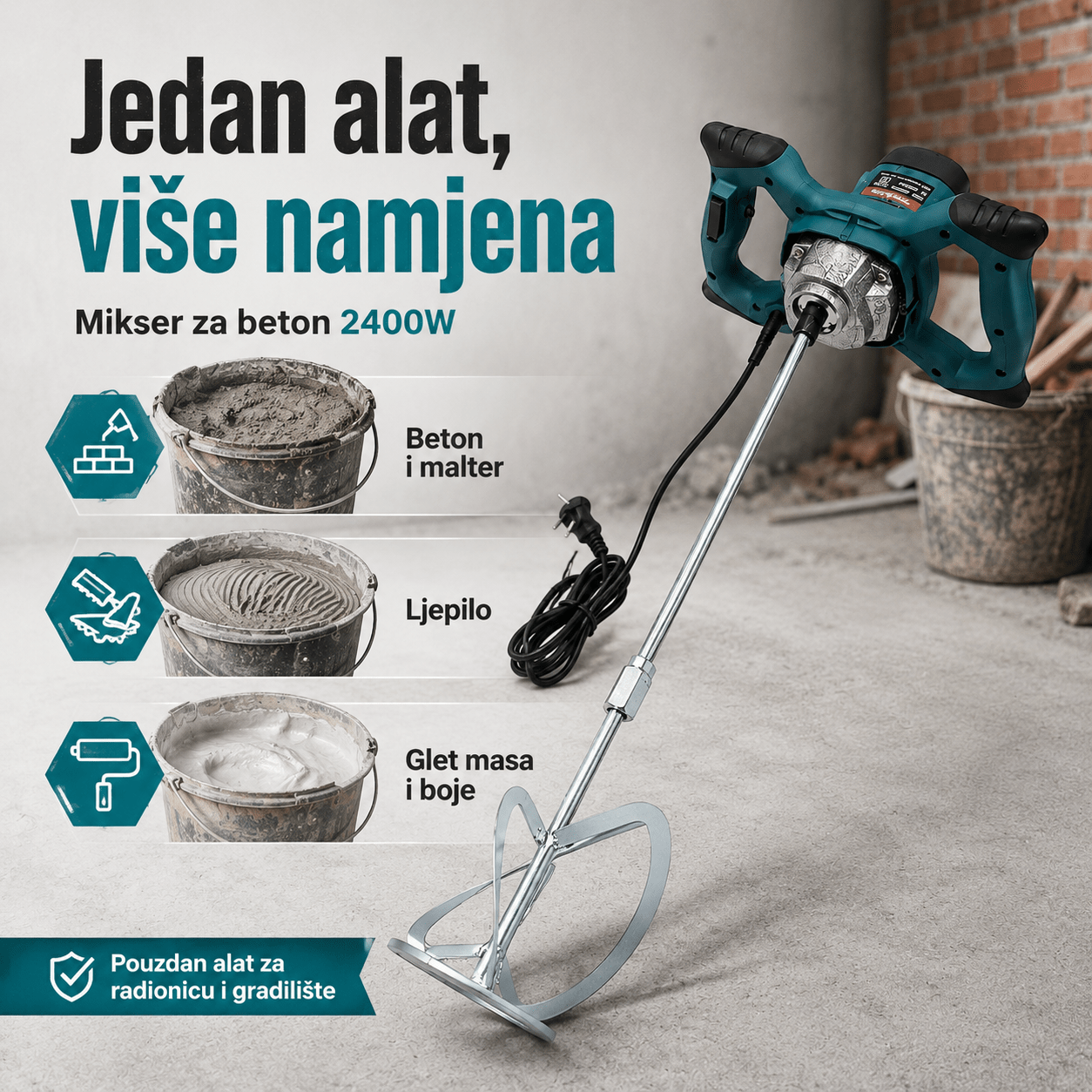 Mikser za Beton 2400W – – – slika 2