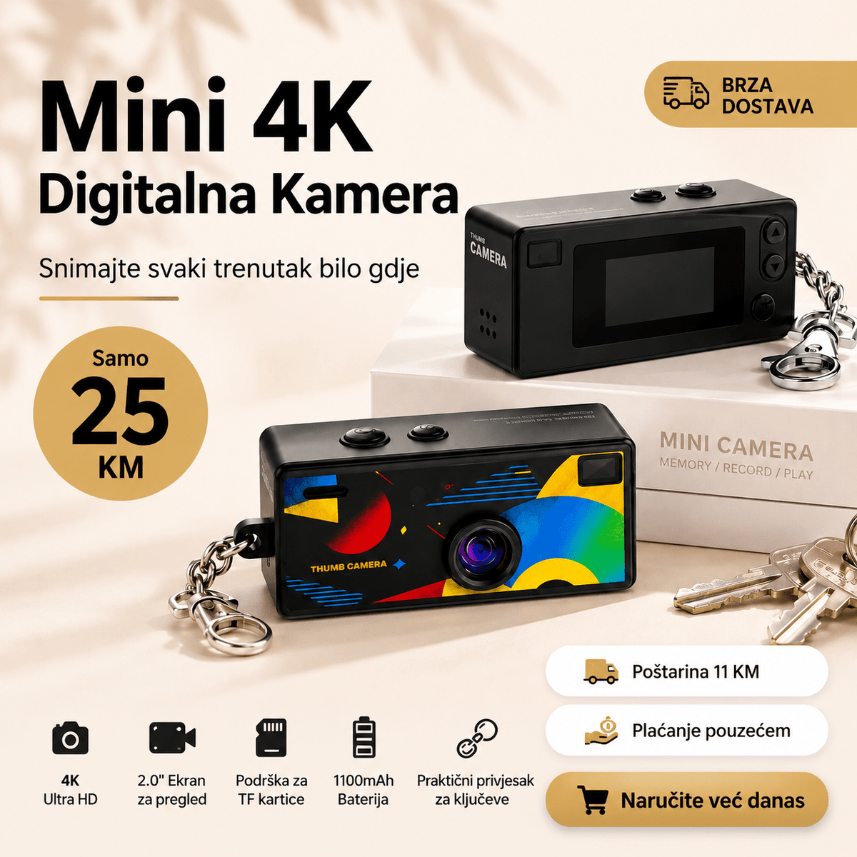 Mini 4K Digitalna Kamera – – – slika 1