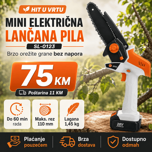 Mini Električna Lančana Pila SL - 0123 – Baštenske Mašine i Motori – – slika 1