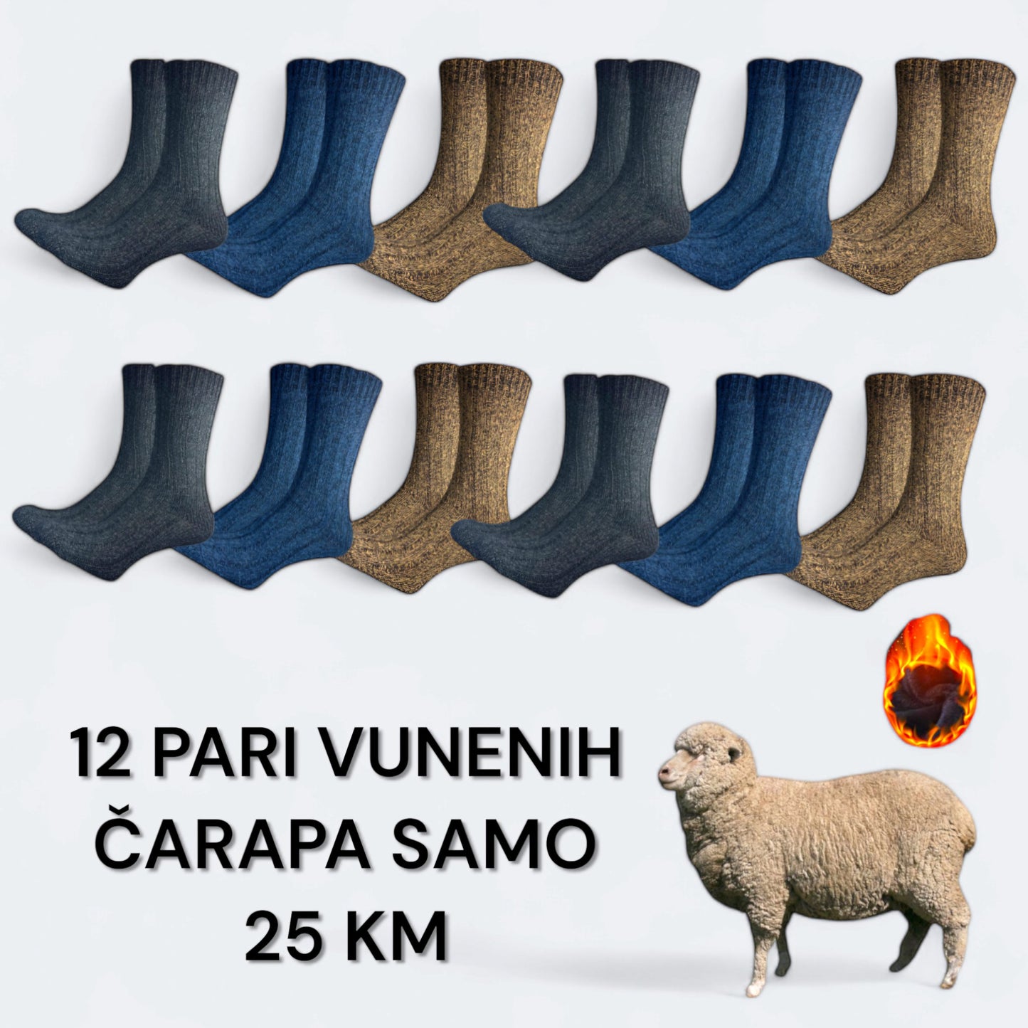 Mirisne Merino Vunene Čarape (12 pari) - SAMO KLIKNI