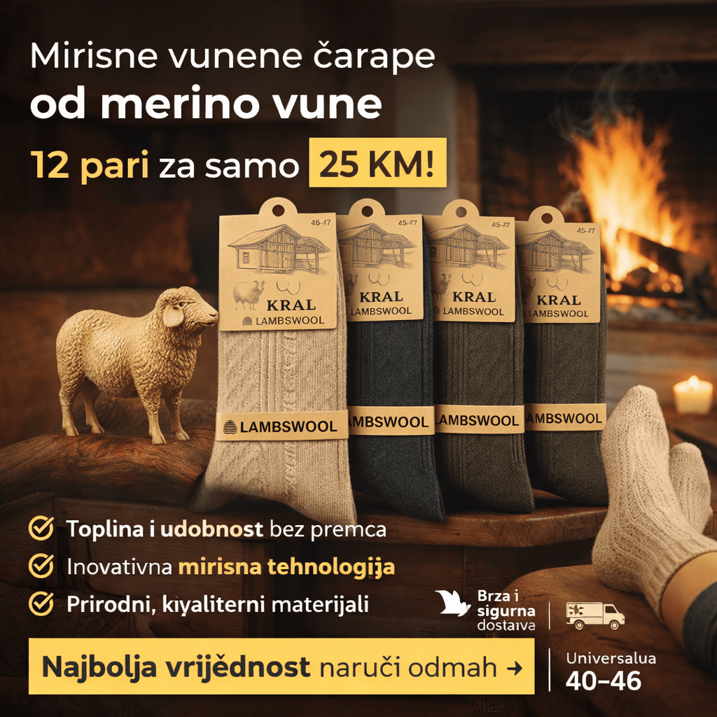 Mirisne Merino Vunene Čarape (12 pari) – – – slika 1