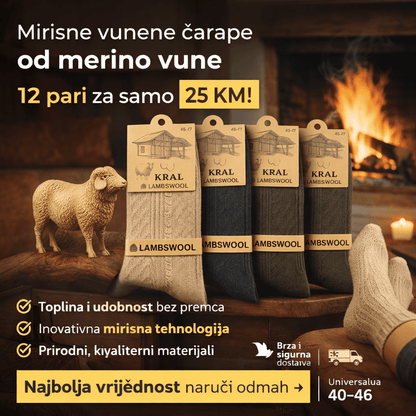 Mirisne Merino Vunene Čarape (12 pari) – – – slika 1