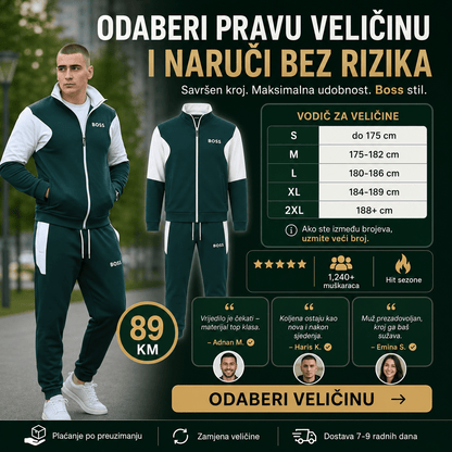 Moderna Muška Trenerka u Zelenoj i Bijeloj Boji – Muška odjeća – S – slika 5