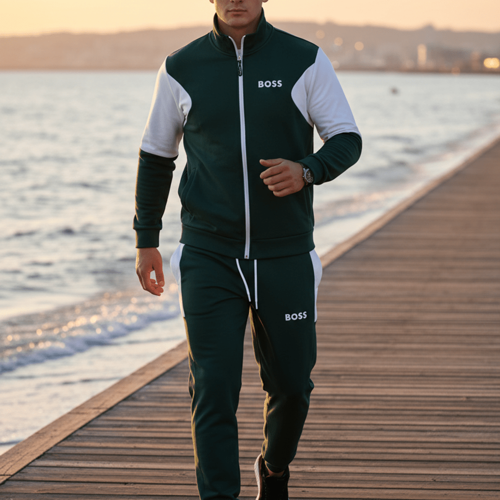 Moderna Muška Trenerka u Zelenoj i Bijeloj Boji – Muška odjeća – S – slika 4