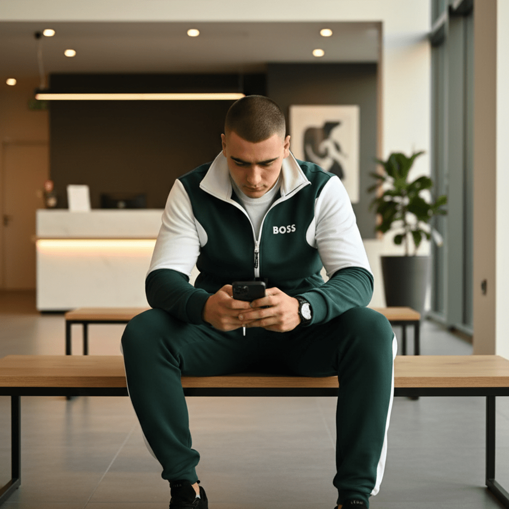 Moderna Muška Trenerka u Zelenoj i Bijeloj Boji – Muška odjeća – S – slika 3