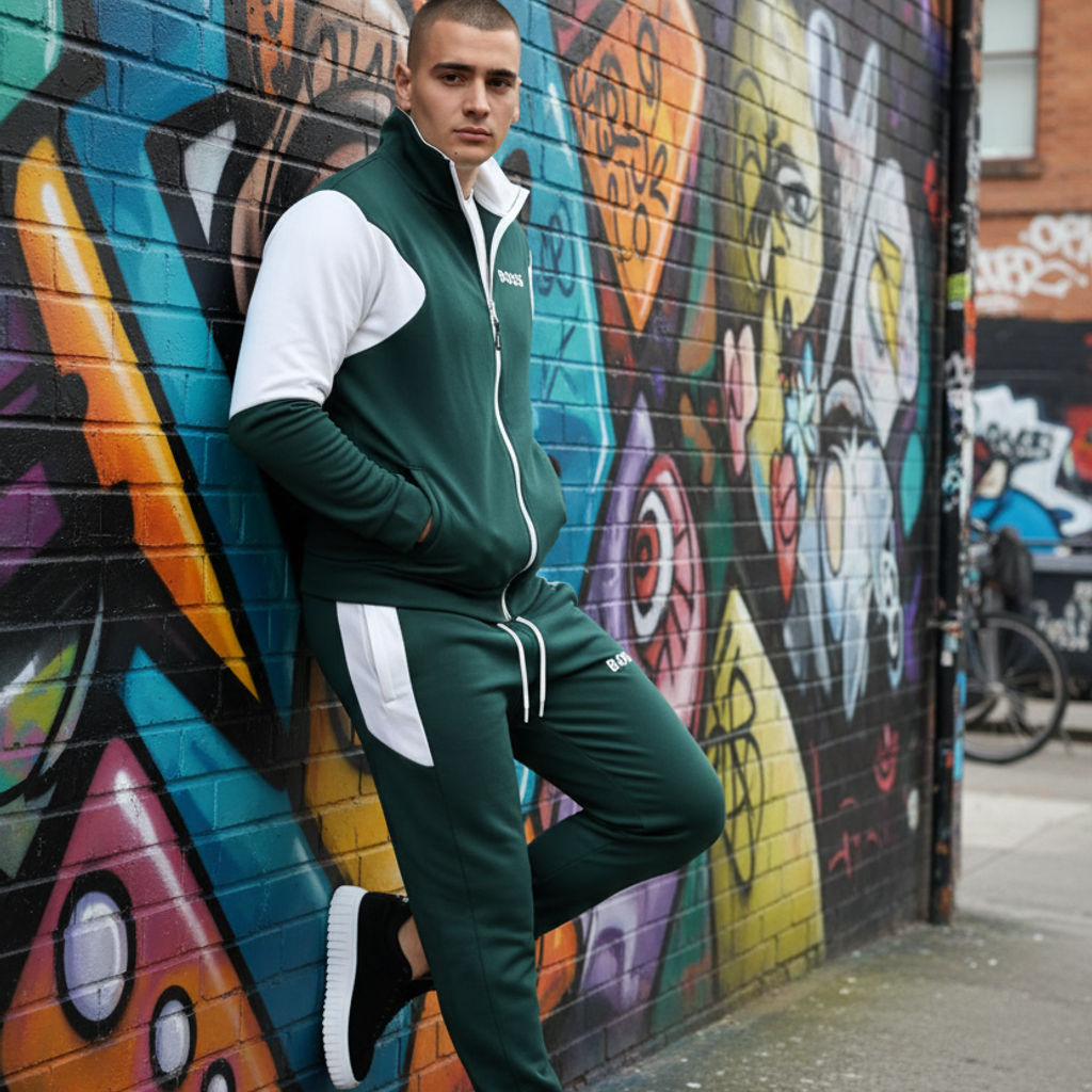 Moderna Muška Trenerka u Zelenoj i Bijeloj Boji – Muška odjeća – S – slika 5