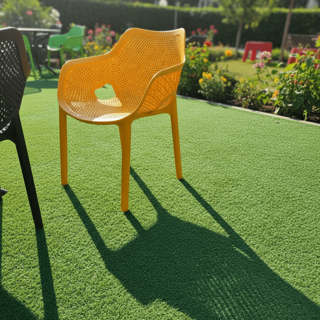 Moderna Perforirana Vrtna Stolica – Vrtna stolica – Žuta – slika 6