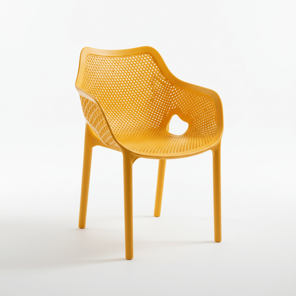 Moderna Perforirana Vrtna Stolica – Vrtna stolica – Žuta – slika 1