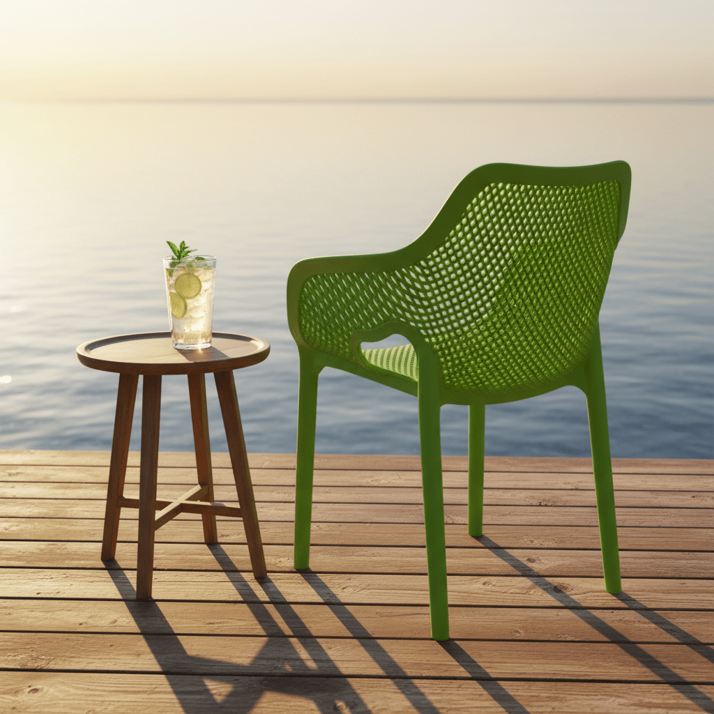 Moderna Plastična Stolica Heniver - Zelena – Stolica – Zelena – slika 3