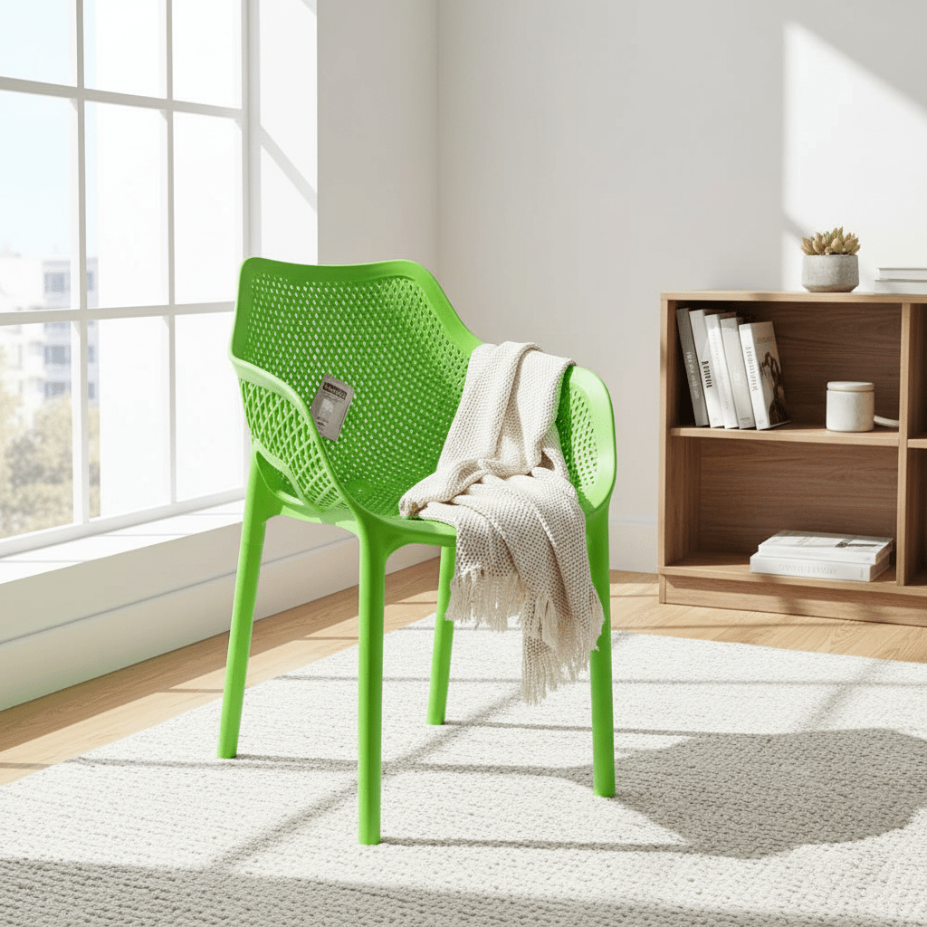 Moderna Plastična Stolica Heniver - Zelena – Stolica – Zelena – slika 4