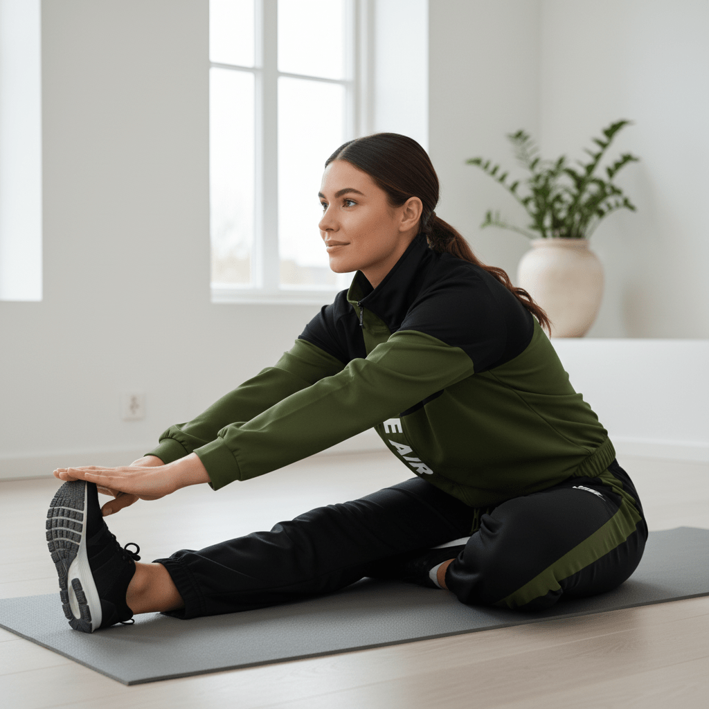 Moderna Ženska Trenerka – Ženska sportska odjeća – S Maslinasto Zelena/Crna – slika 6