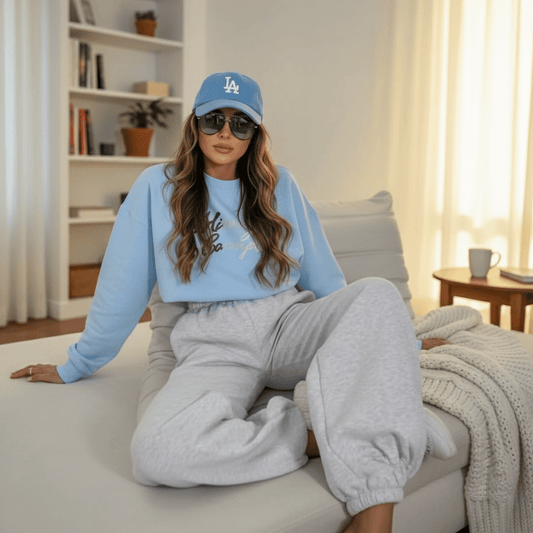 Moderna Ženska Trenerka Set – Ženska trenerka – Univerzalna Svijetlo Plava / Svijetlo Siva – slika 1