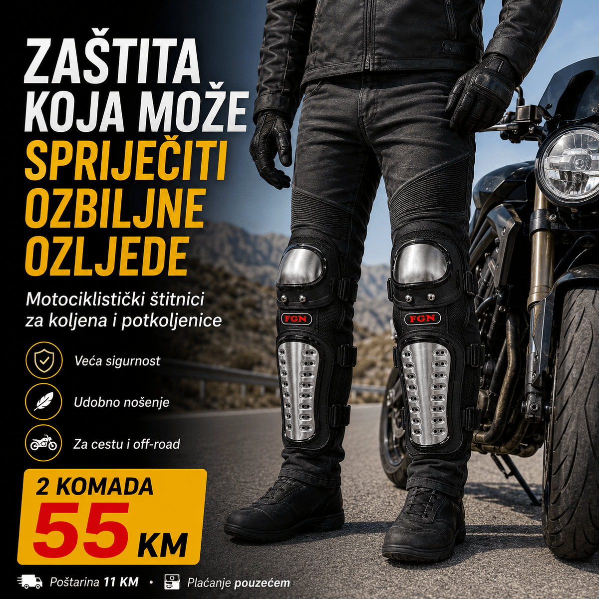 Motociklistički Štitnici za Koljena – – – slika 2