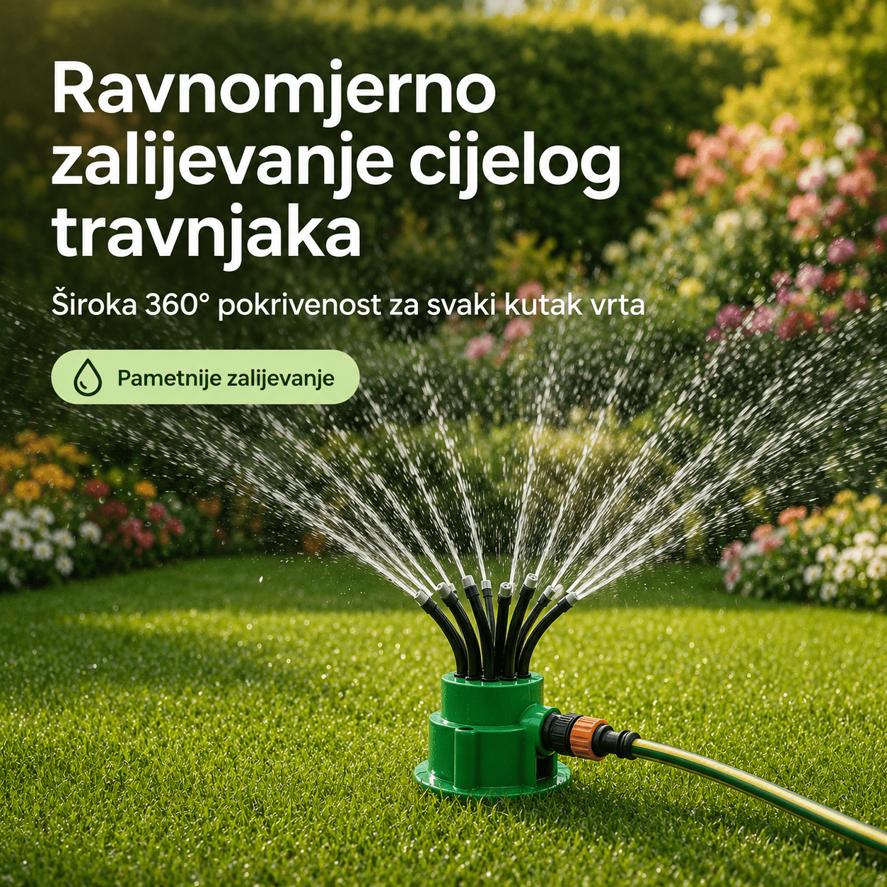 Multifunkcionalna 360° Prskalica za Zalijevanje Vrtova – Uređenje Bašte i Dvorišta – – slika 6