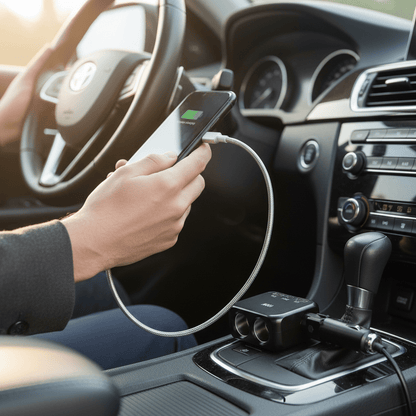 Multifunkcionalni Auto Adapter 100W sa 2 Utičnice i USB Portovima – Auto oprema – Crna – slika 2