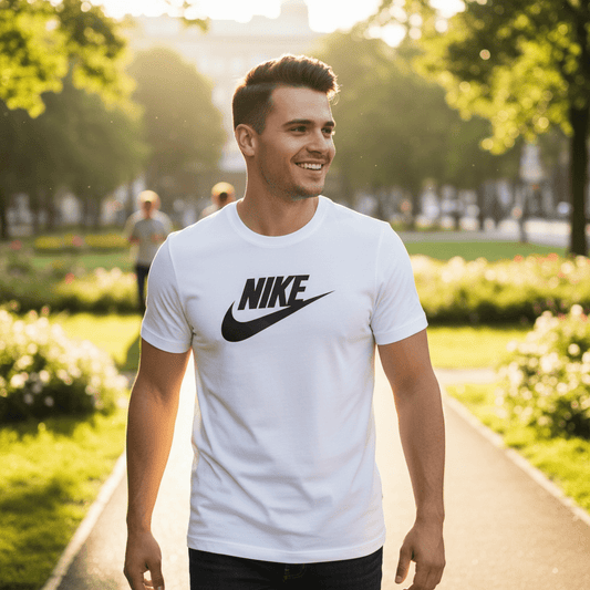 Muška Bijela Majica s Klasičnim Sportskim Logom – Majice – M Bijela – slika 1