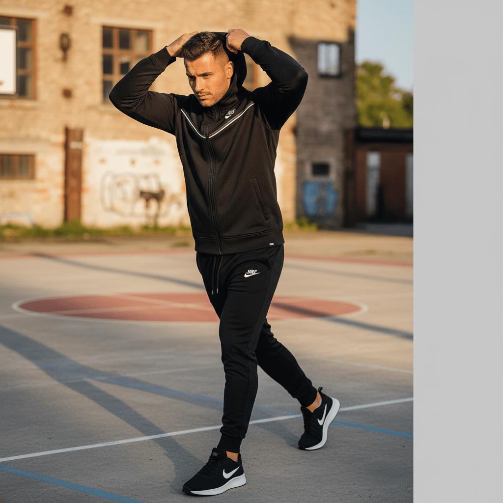 Muška Crna Sportska Trenerka – – S – slika 3