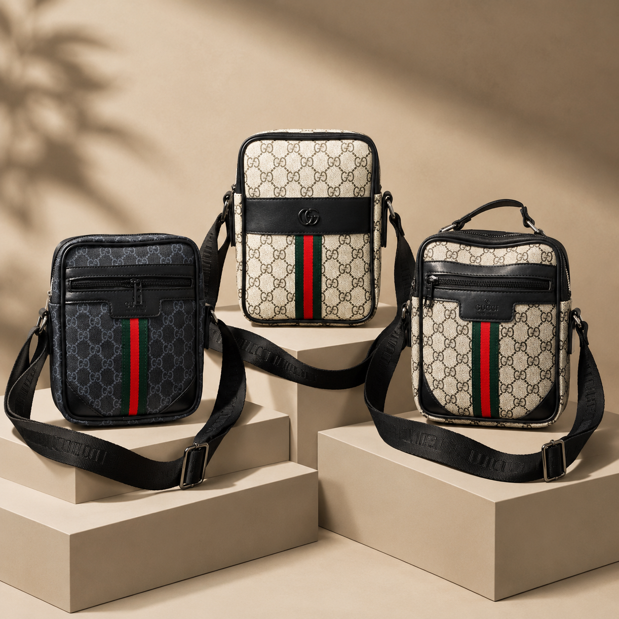 Muška crossbody torbica u tamnoj i svijetloj izvedbi