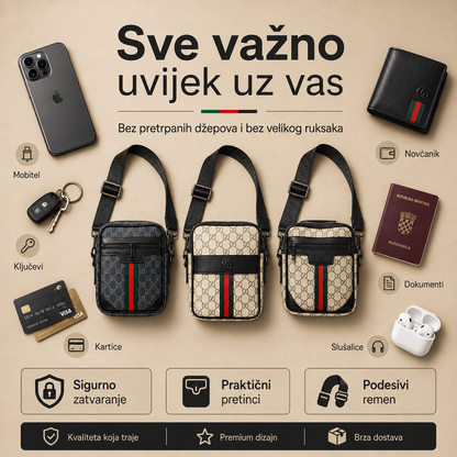 Muška premium crossbody torbica s više pretinaca