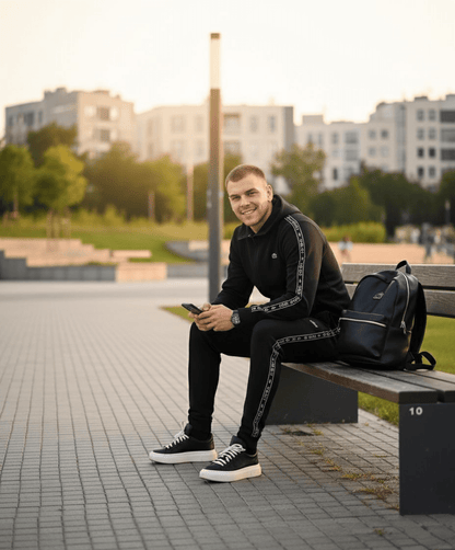 Muška Premium Crna Trenirka – – S – slika 4
