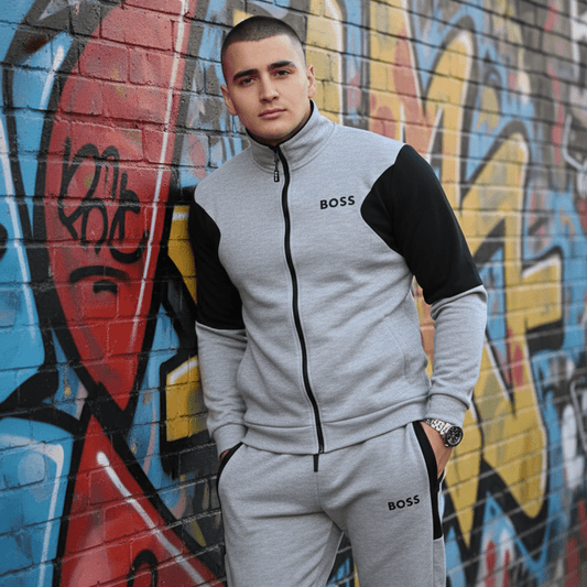 Muška Trendi Trenerka - Siva i Crna Kombinacija – Muška odjeća – S – slika 1
