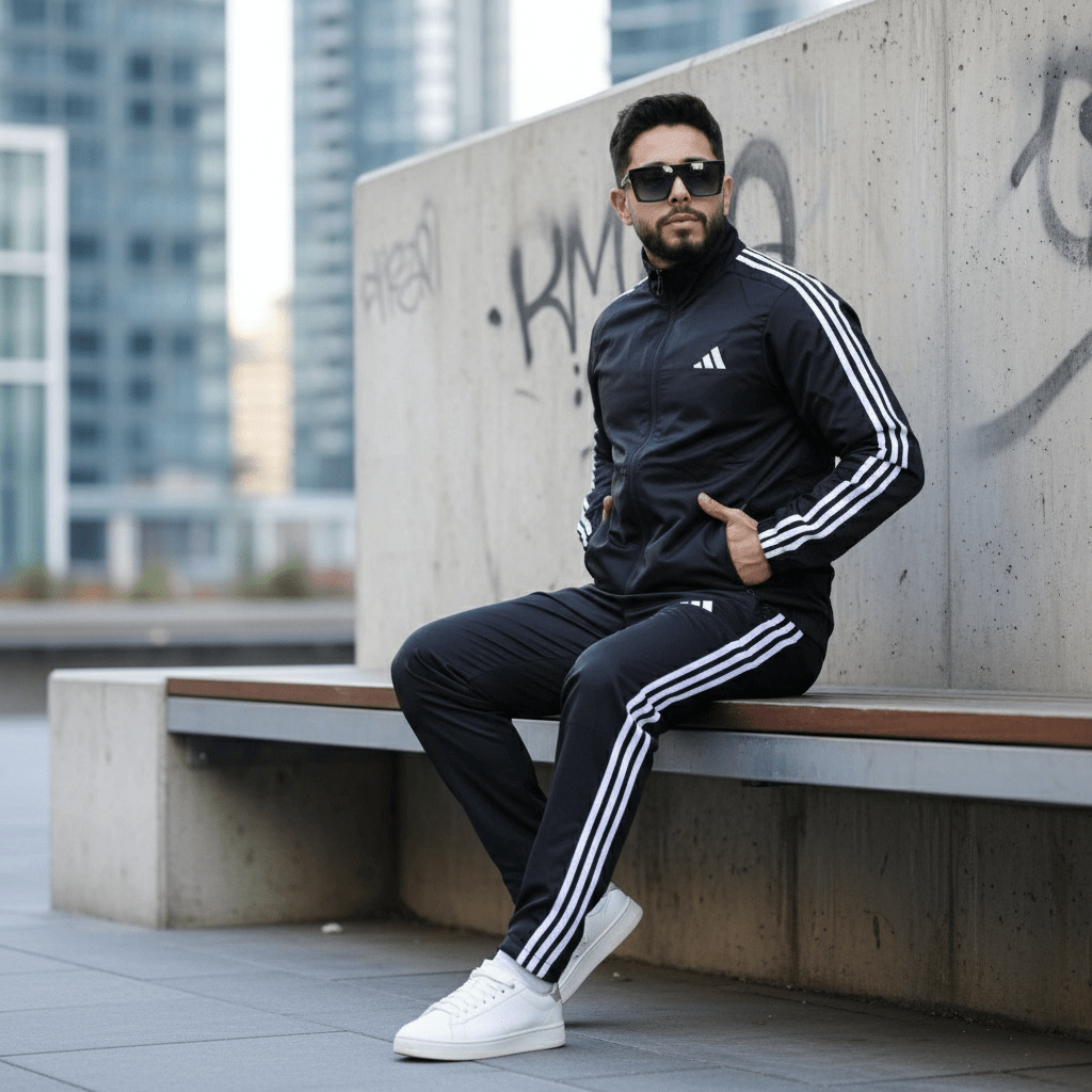 Muška Trenerka Crna sa Bijelim Prugama – Muška Trenerka – Crna M – slika 5