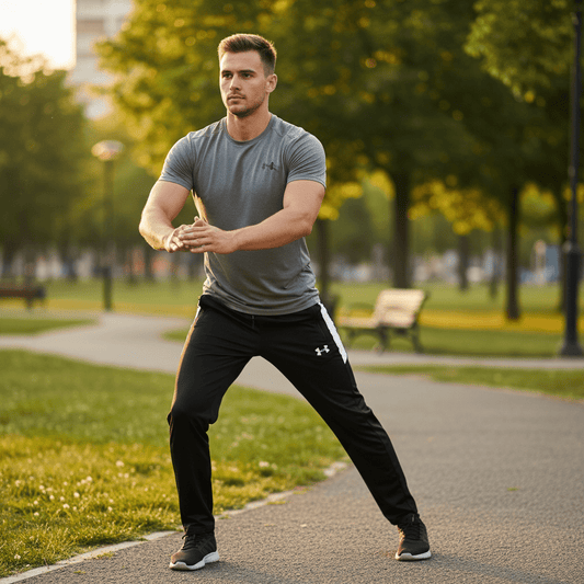 Muška Trenerka Donji Dio - Crno - Bijeli Stil sa Sportskim Logom – Sportska odjeća – S – slika 1