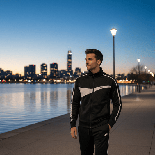 Muška Trenerka Komplet - Crna sa Bijelim Detaljima – Muška Trenerka – S – slika 1