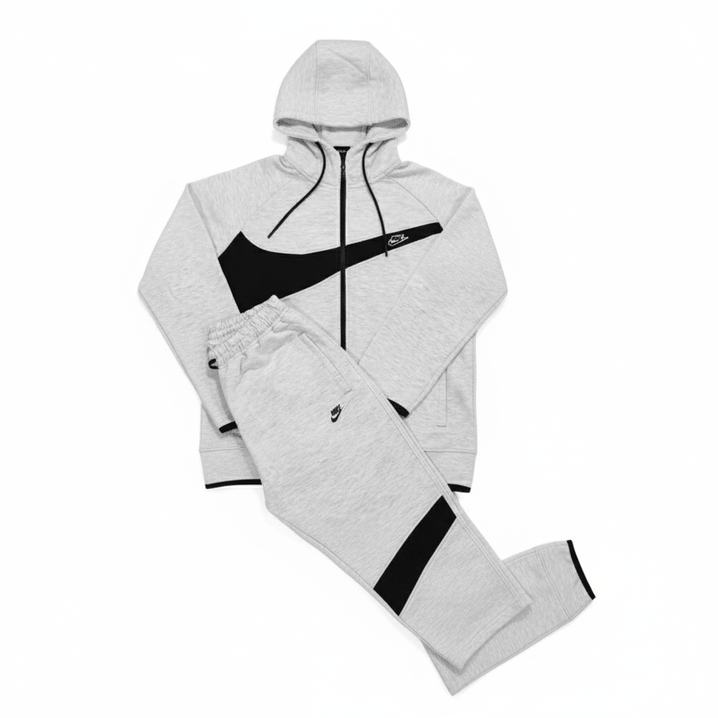 Muška Trenerka Komplet - Svijetlo Siva – Trenerke – S Svijetlo Siva/Crna – slika 2