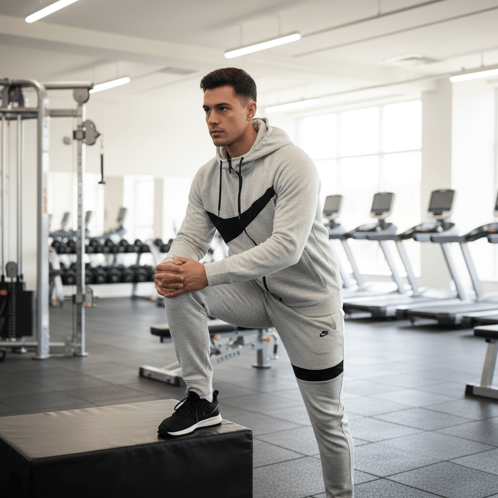 Muška Trenerka Komplet - Svijetlo Siva – Trenerke – S Svijetlo Siva/Crna – slika 3