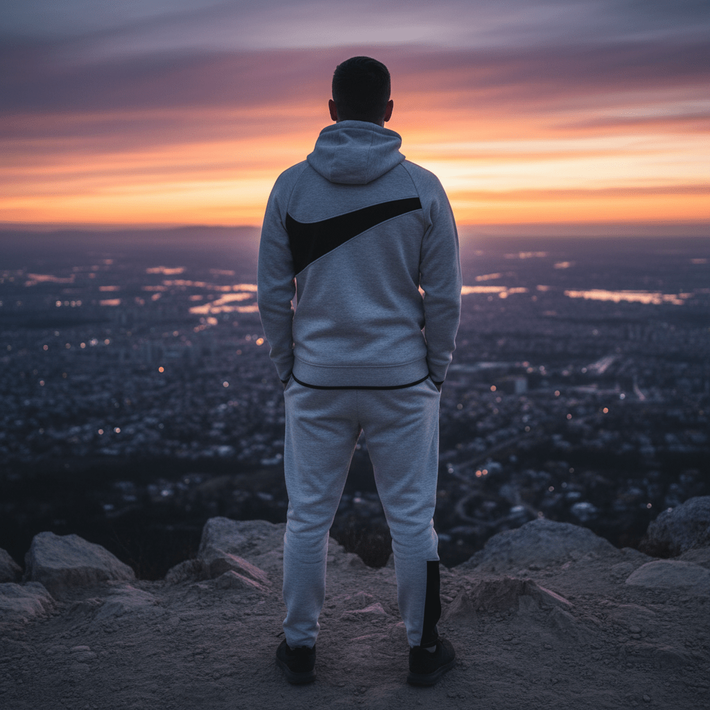 Muška Trenerka Komplet - Svijetlo Siva – Trenerke – S Svijetlo Siva/Crna – slika 4