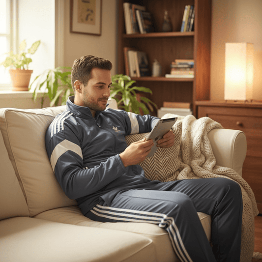 Muška Trenerka sa Bijelim Prugama - Udobnost i Stil za Svaki Dan – Sportska odjeća – M Siva – slika 1