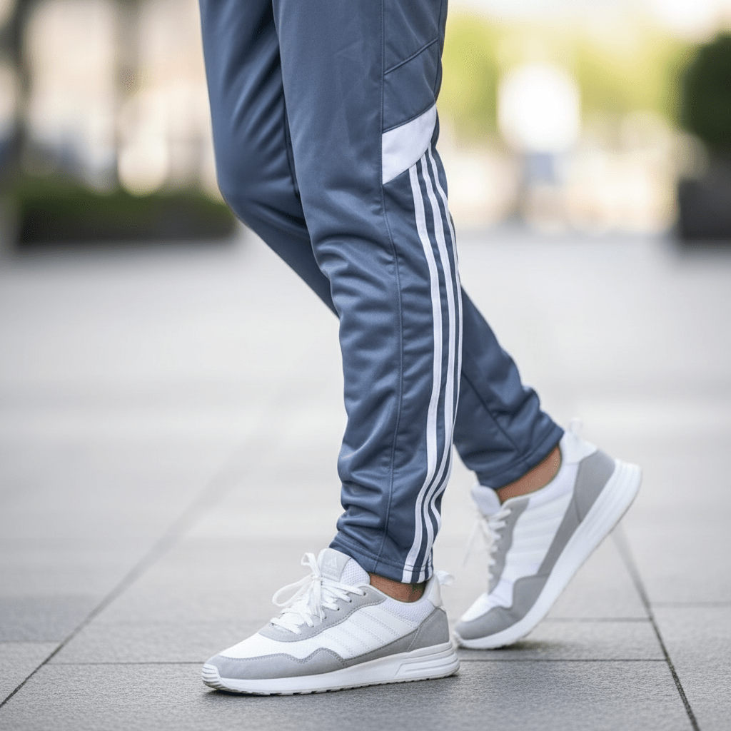 Muška Trenerka sa Bijelim Prugama - Udobnost i Stil za Svaki Dan – Sportska odjeća – M Siva – slika 3